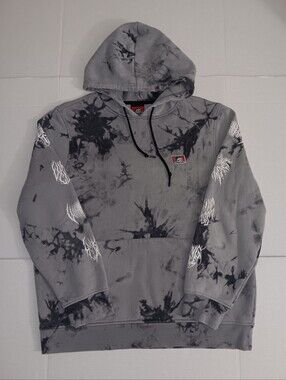 LURKING CLASS GRAY TIE-DYE KANGAROO POCKET HOODED SWEATSHIRT